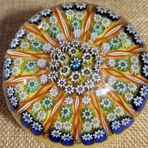 Vintage Perthshire Millefiori Art Glass Paperweight Crieff Scotland * 13 Spoke